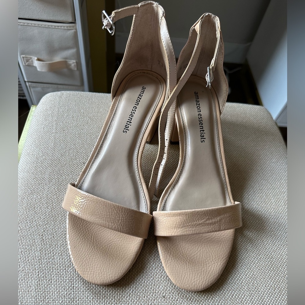 Tan low heels size 8